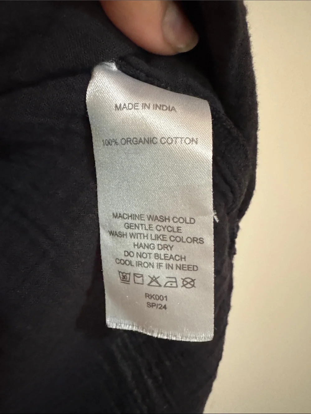Quince Women’s Organic Cotton Black Button-Front Peasant Top - Picture 2 of 4
